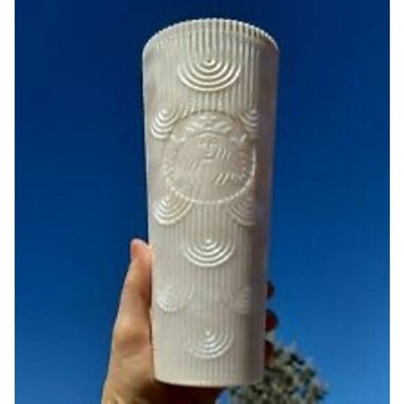 Starbucks 2023 Spring Pearl White 24oz Mermaid Venti Tumbler - Picture 2 of 4